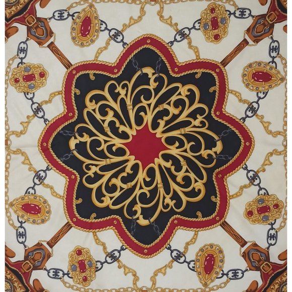 OLIVERA Blue Royal Silk Scarf 34.5"/ 34” EC - Picture 9 of 11